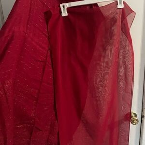 2 Elegant Red Women's Scarves